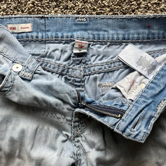 True Religion Jeans Mens 30 Blue Straight Leg Relaxed Fit Pants Indie Western - Picture 3 of 5